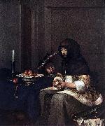 Gerard Ter Borch Apfelschalerin oil painting artist